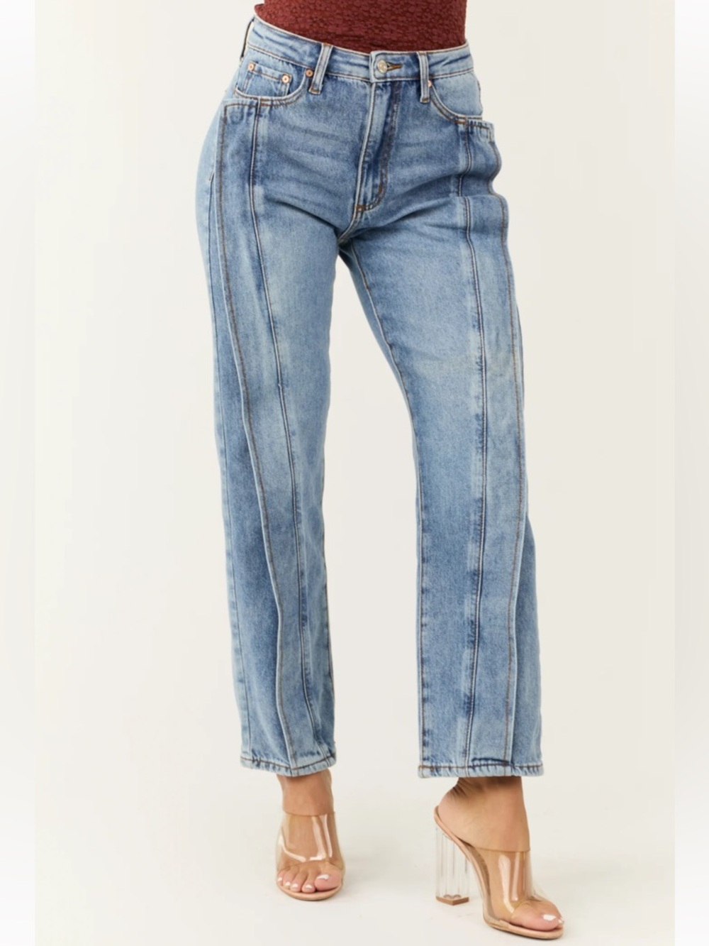 Special A High-Rise Straight Jeans. Medium Wash.‎ Womens Size 15. 32 Waist